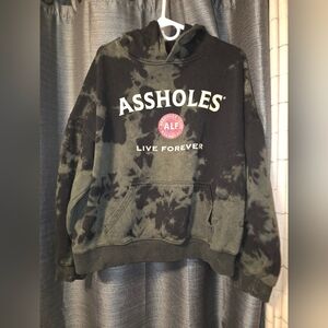 Black and Gray Tie-Dye Hoodie